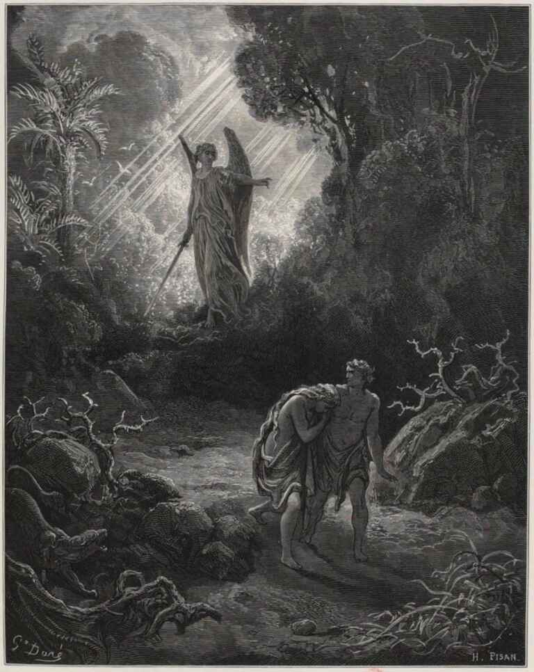Adam And Eve Driven From Eden Gustave Dore La Sainte Bible Selon La Vulgate