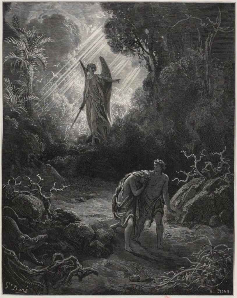 Adam And Eve Driven From Eden Gustave Dore La Sainte Bible Selon La Vulgate