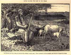David Playing The Harp In The Fields Louis Rhead The Psalms Of David