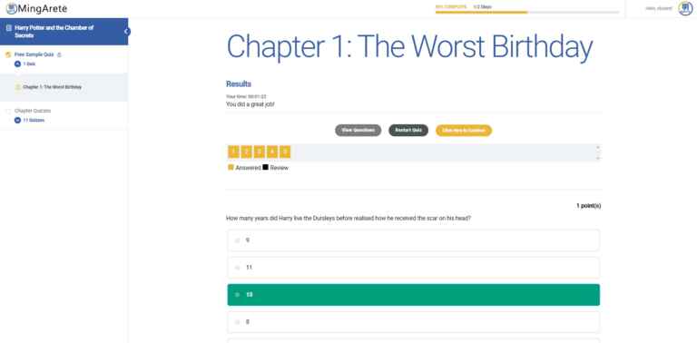 Quiz Results Screen